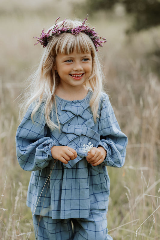Fliink | Cody Check Blouse - Slate