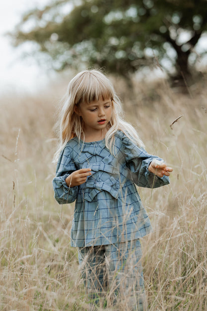 Fliink | Cody Check Blouse - Slate