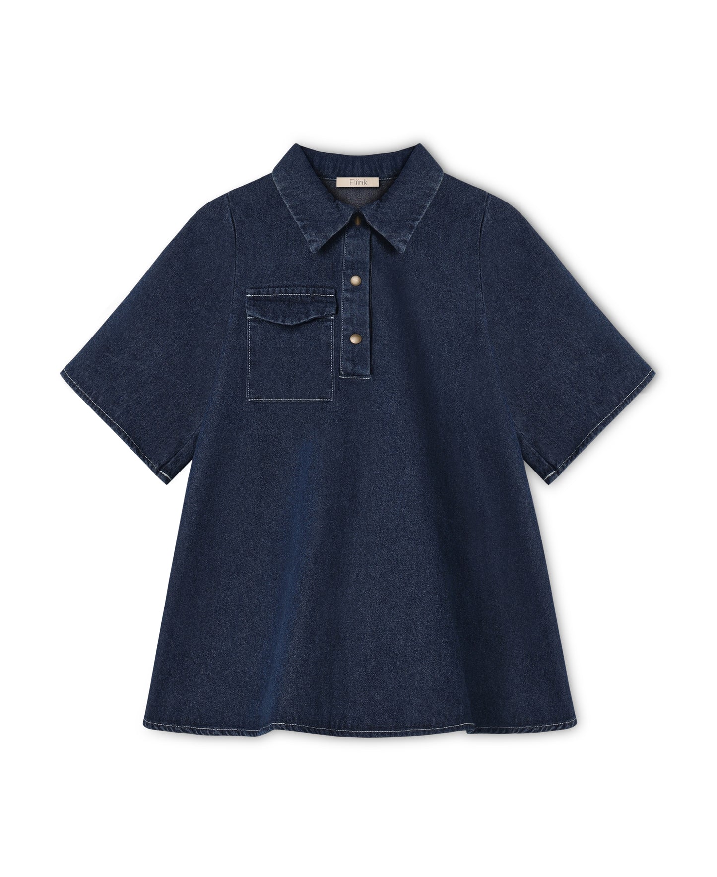 Fliink | Denim Kjole - Dark denim blue