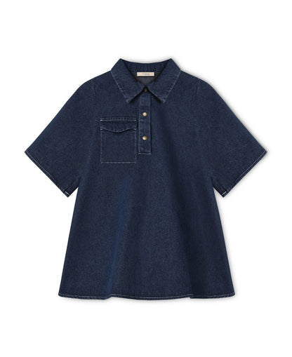 Fliink | Denim Kjole - Dark denim blue
