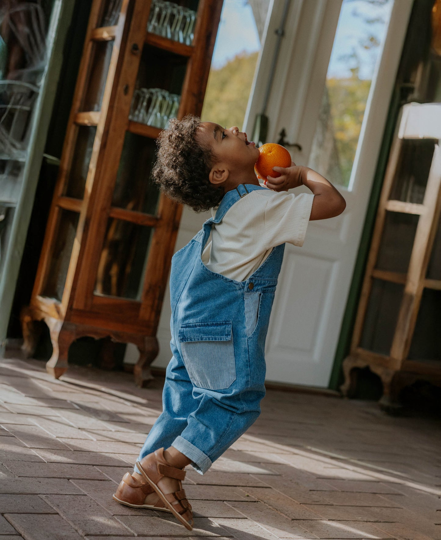 Fliink | Don Contrast Jeans Overall - Medium Denim Blue