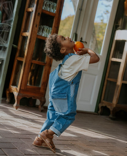 Fliink | Don Contrast Jeans Overall - Medium Denim Blue