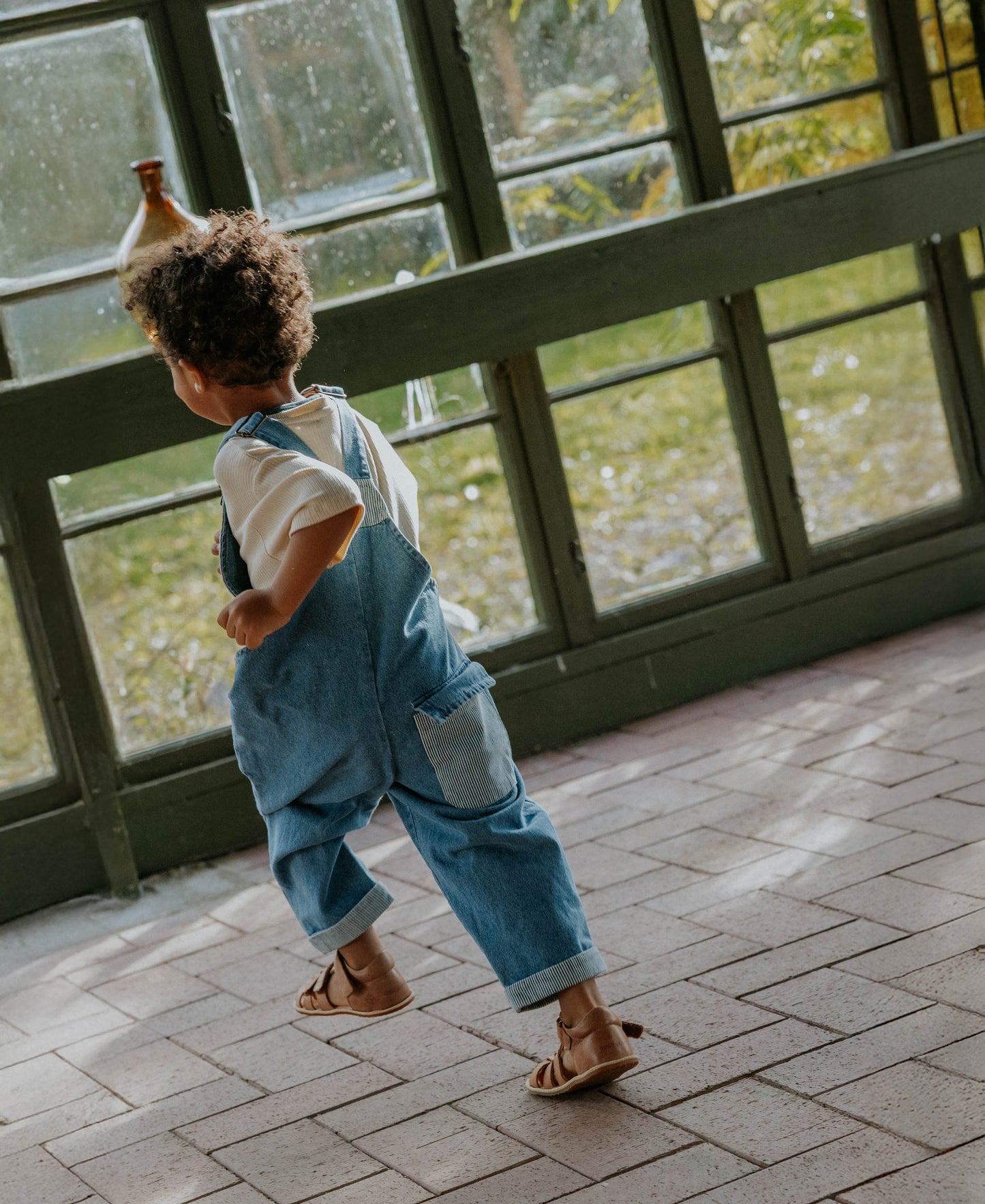 Fliink | Don Contrast Jeans Overall - Medium Denim Blue