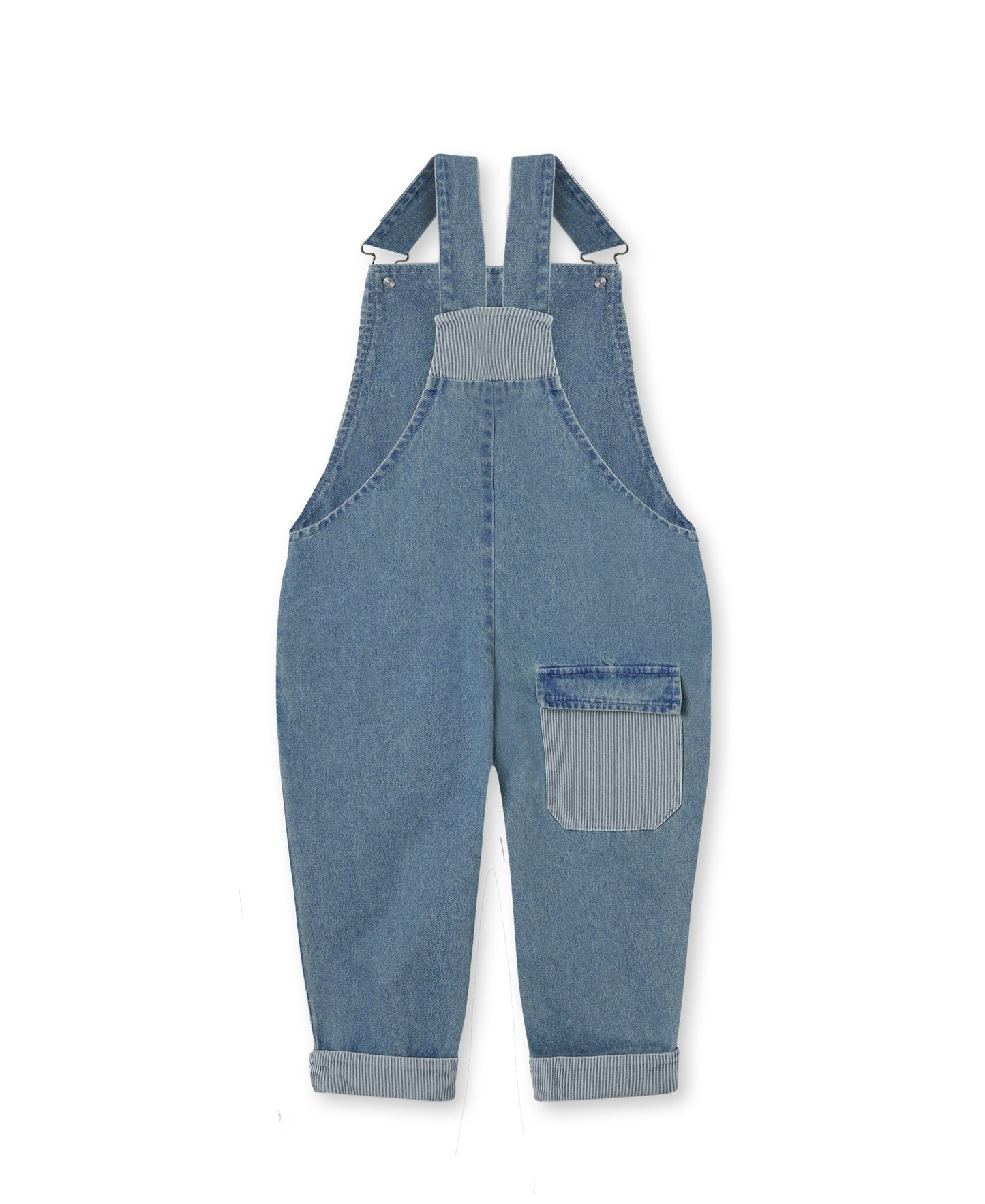 Fliink | Don Contrast Jeans Overall - Medium Denim Blue