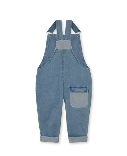 Fliink | Don Contrast Jeans Overall - Medium Denim Blue