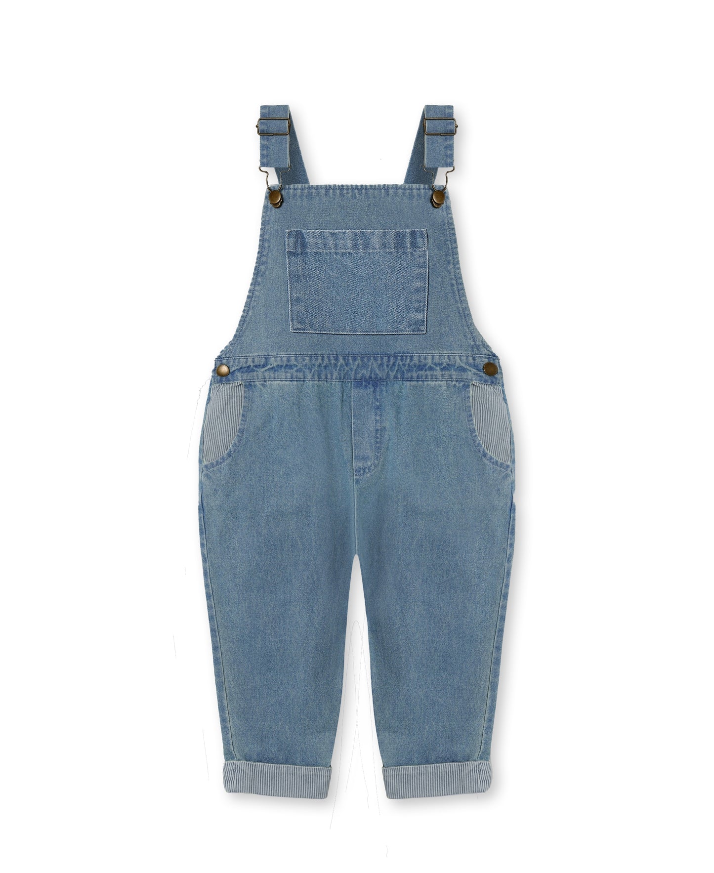 Fliink | Don Contrast Jeans Overall - Medium Denim Blue