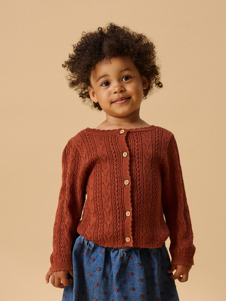 Lil Atelier MINI | Kajsa Strikket Cardigan - Maple Syrup