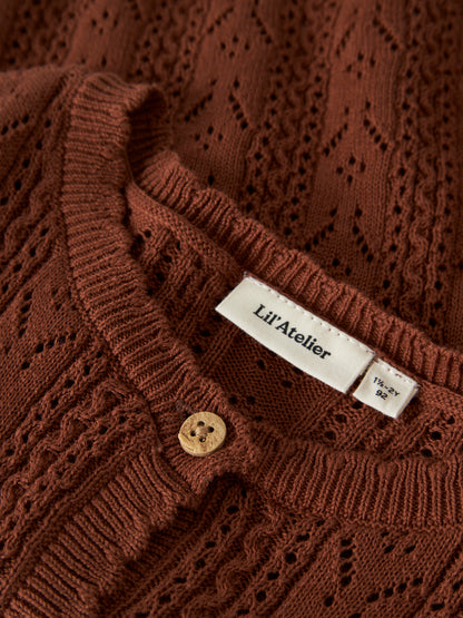 Lil Atelier MINI | Kajsa Strikket Cardigan - Maple Syrup