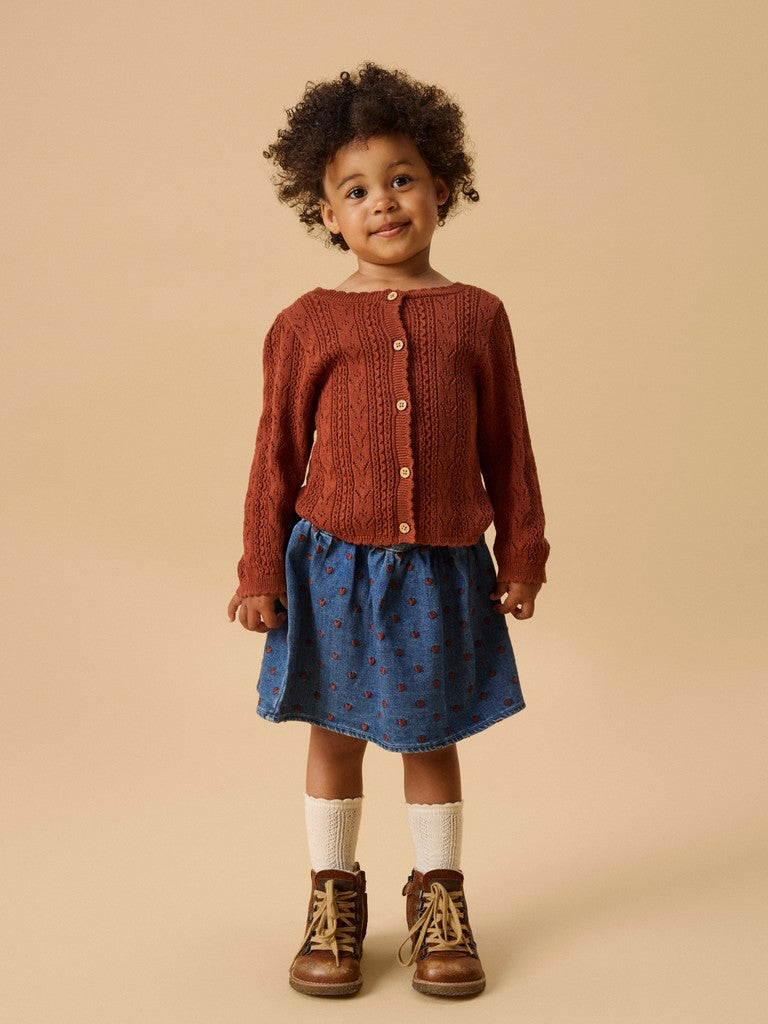 Lil Atelier MINI | Kajsa Strikket Cardigan - Maple Syrup