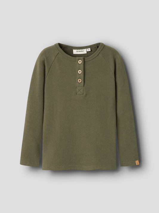 Lil Atelier MINI | Luno Slim Top - Winter Moss