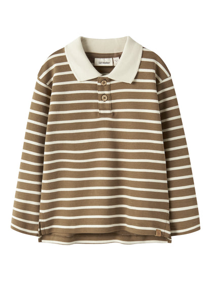 Lil Atelier MINI | Limia Loose Polo Shirt - Kangaroo Turtledove