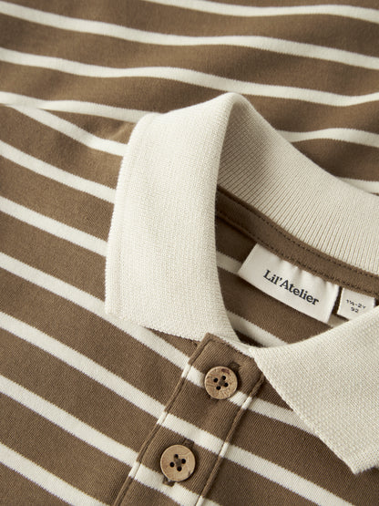 Lil Atelier MINI | Limia Loose Polo Shirt - Kangaroo Turtledove