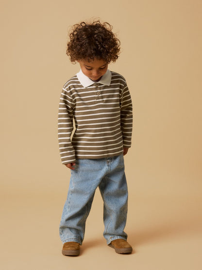 Lil Atelier MINI | Limia Loose Polo Shirt - Kangaroo Turtledove