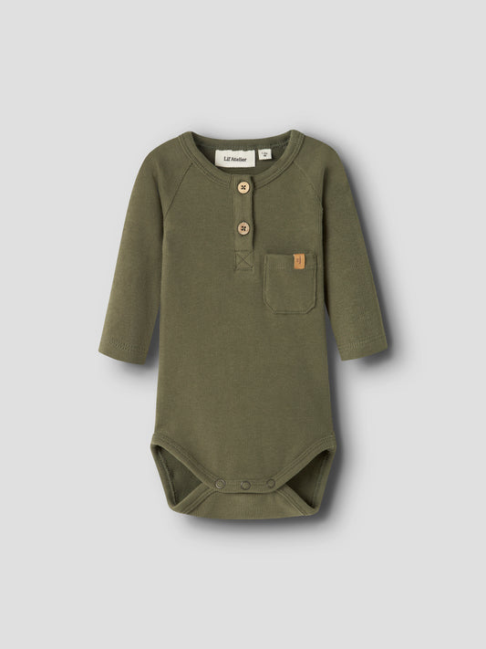 Lil Atelier BABY | Luno Slim Body - Winter Moss