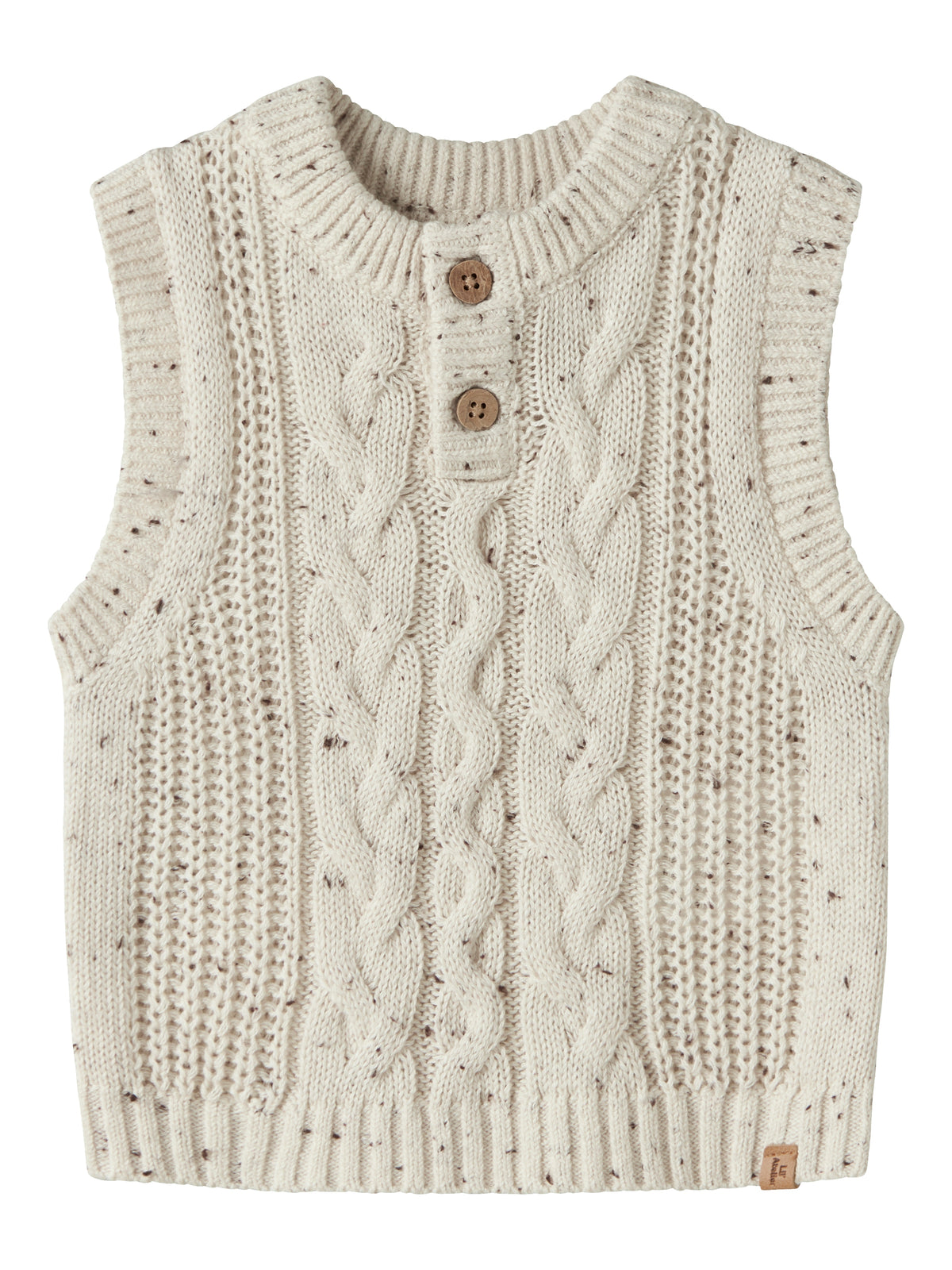 Lil Atelier BABY | Galto strikket vest i bomull - Turtledove