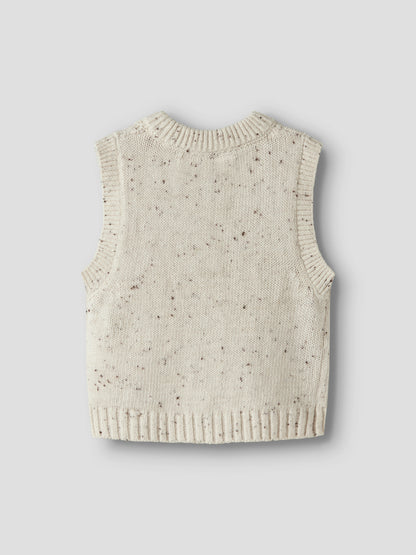 Lil Atelier BABY | Galto strikket vest i bomull - Turtledove