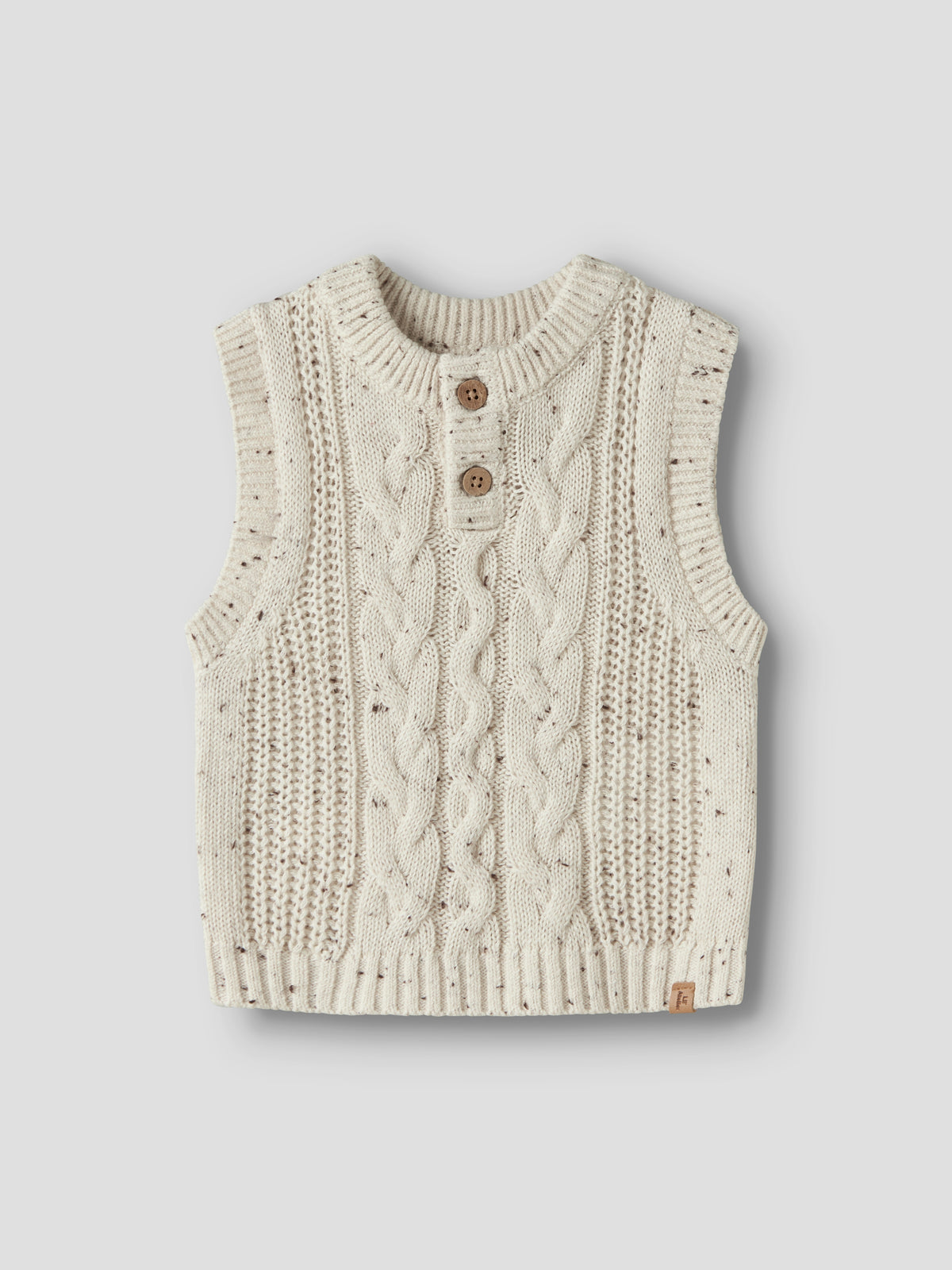 Lil Atelier BABY | Galto strikket vest i bomull - Turtledove