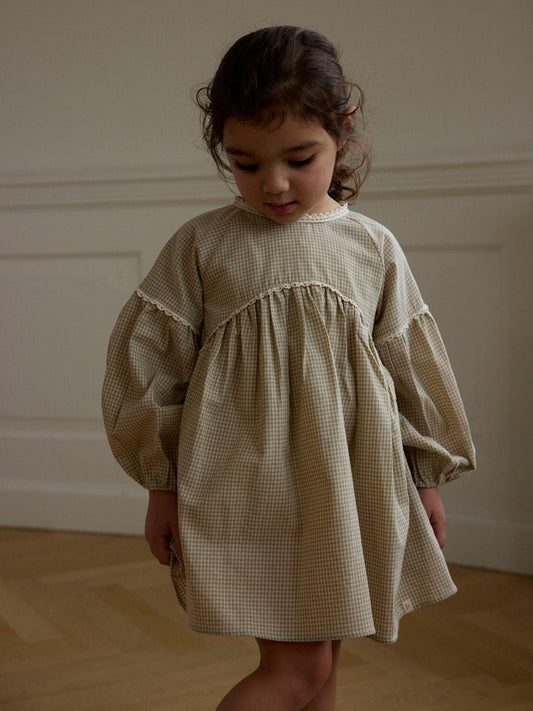 Lil Atelier MINI | Foleno Kjole - Moss Gray