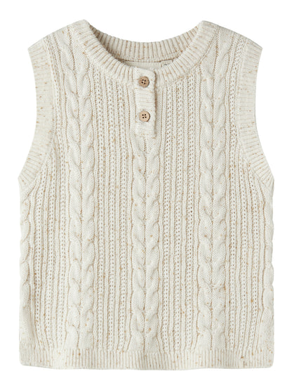 Lil Atelier MINI | Galto Strikket vest i bomull  - Turtledove