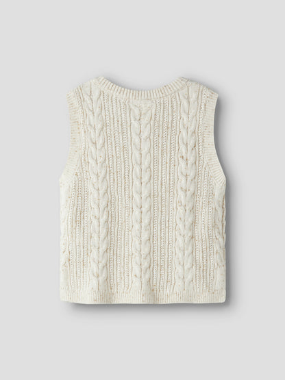 Lil Atelier MINI | Galto Strikket vest i bomull  - Turtledove