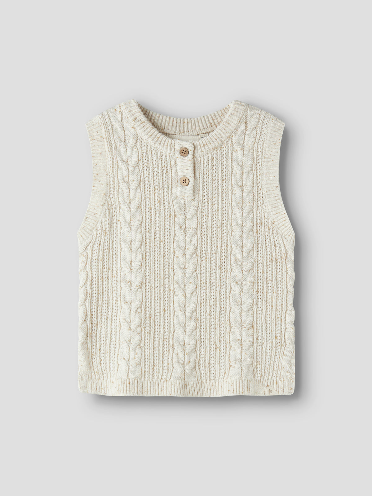 Lil Atelier MINI | Galto Strikket vest i bomull  - Turtledove