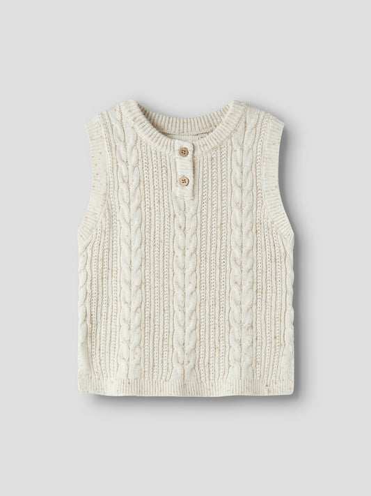 Lil Atelier MINI | Galto Strikket vest i bomull  - Turtledove