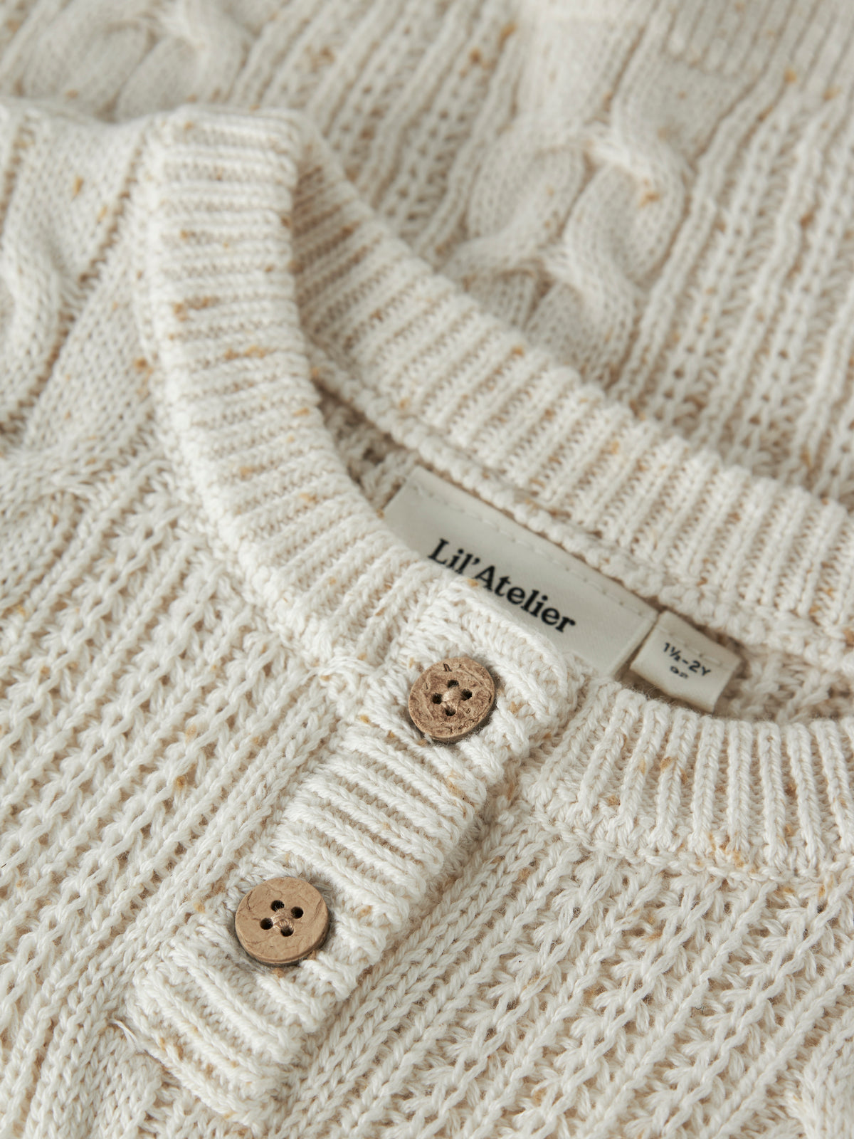 Lil Atelier MINI | Galto Strikket vest i bomull  - Turtledove
