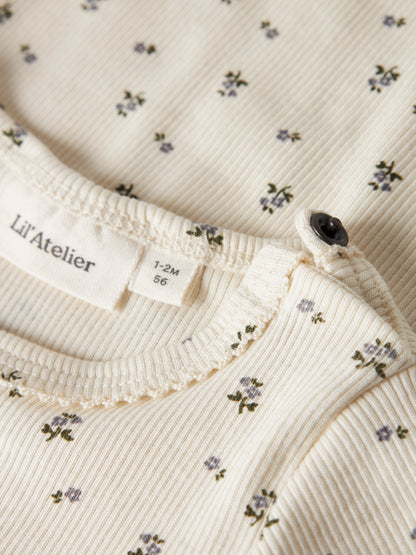 Lil Atelier Baby | Lago Mau Slim Body - Turtledove Blue Flower