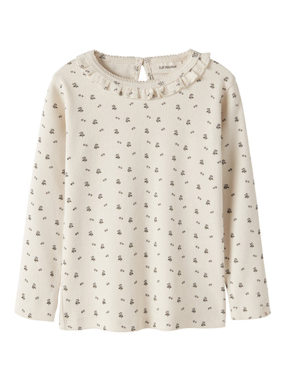 Lil Atelier Mini | Lago Mai Slim Top - Turtledove Blue flower