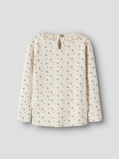 Lil Atelier Mini | Lago Mai Slim Top - Turtledove Blue flower