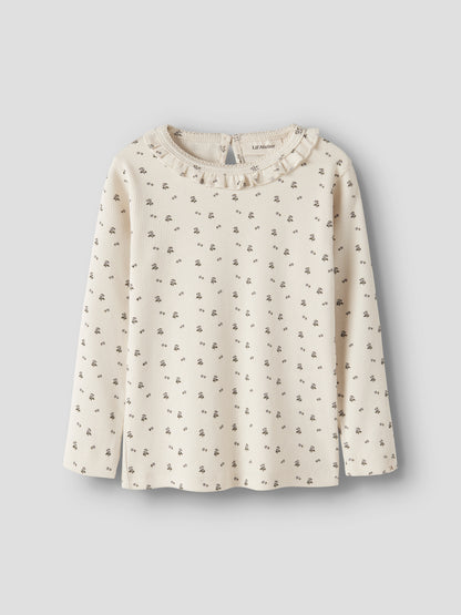 Lil Atelier Mini | Lago Mai Slim Top - Turtledove Blue flower