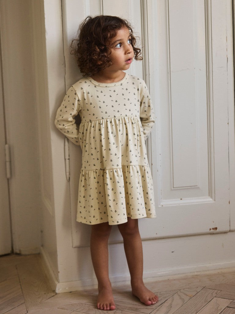 Lil Atelier Mini | Lago bomullskjole - Turtledove Blue Flower