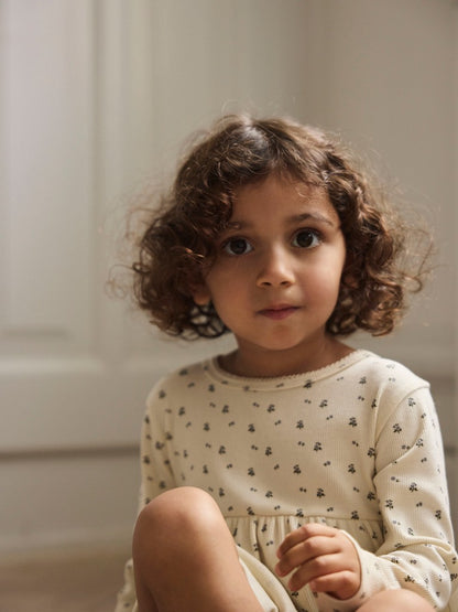 Lil Atelier Mini | Lago bomullskjole - Turtledove Blue Flower