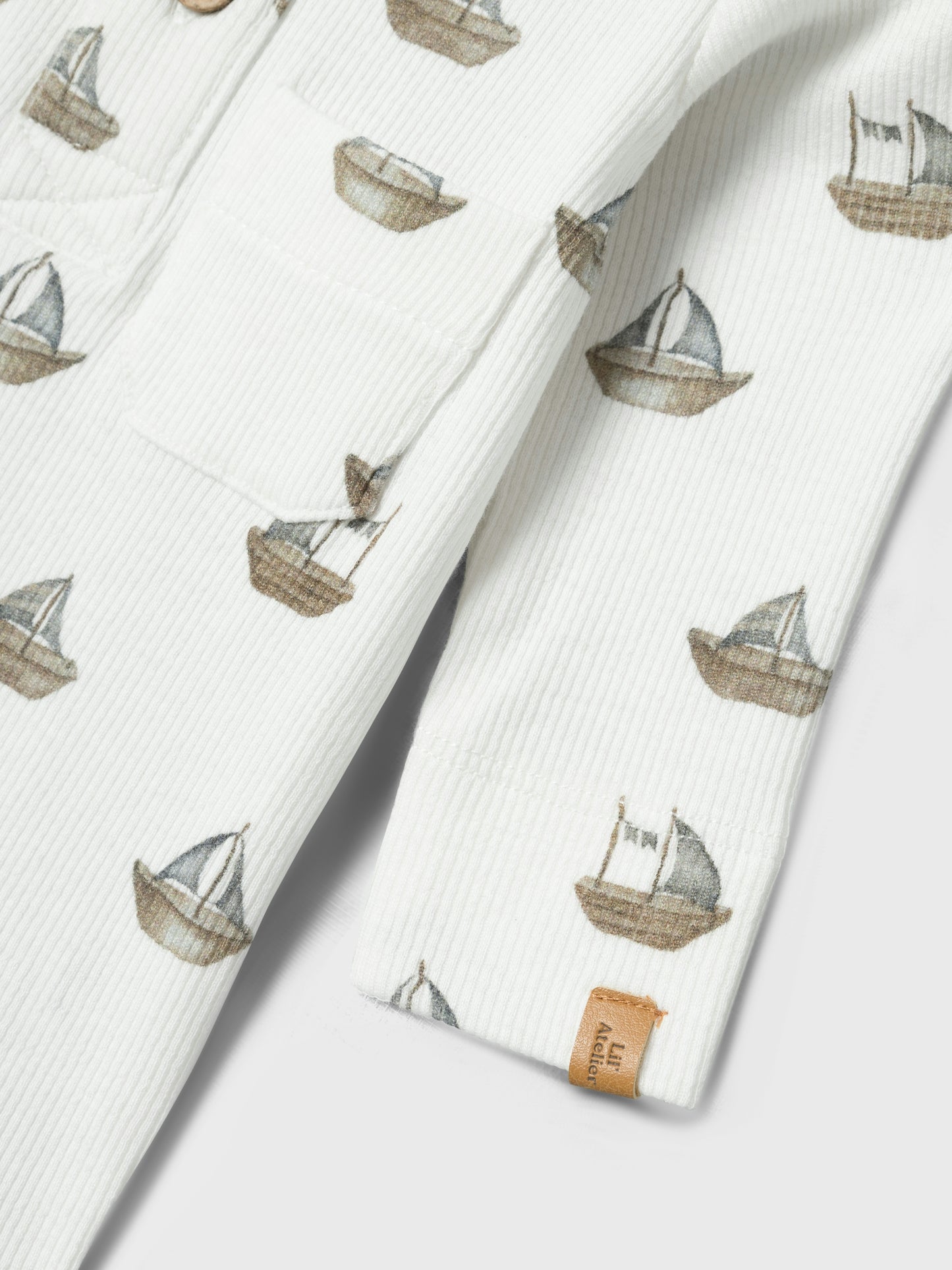 Lil Atelier Baby | Gavo bomulls body - Coconut Milk/Boat