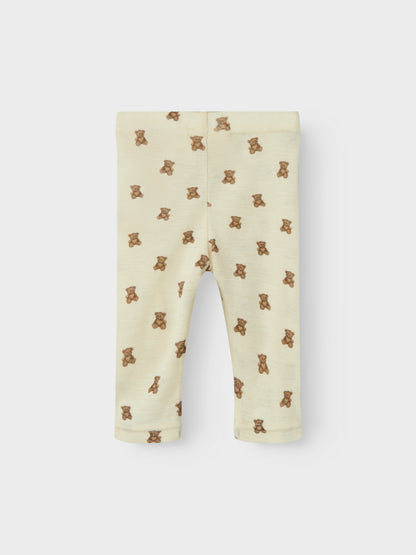 Lil Atelier Baby | Nalu Unisex ull leggings - Teddybjørn Turtledove