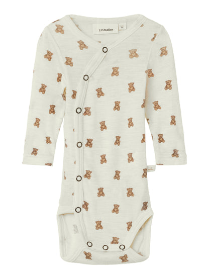 Lil Atelier Baby | Nalu Unisex ull omslagsbody - Teddybjørn Turtledove