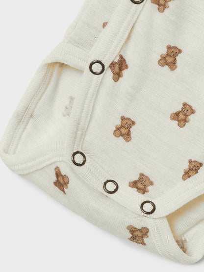 Lil Atelier Baby | Nalu Unisex ull omslagsbody - Teddybjørn Turtledove