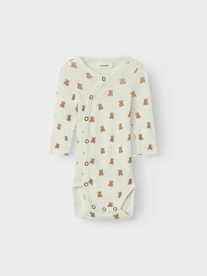 Lil Atelier Baby | Nalu Unisex ull omslagsbody - Teddybjørn Turtledove