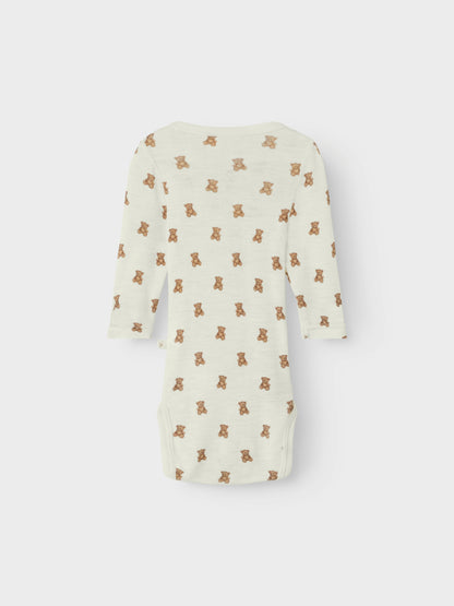 Lil Atelier Baby | Nalu Unisex ull omslagsbody - Teddybjørn Turtledove