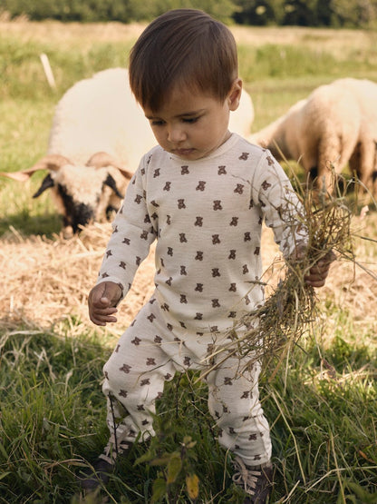 Lil Atelier Baby | Nalu Unisex ull heldress - Teddybjørn Turtledove