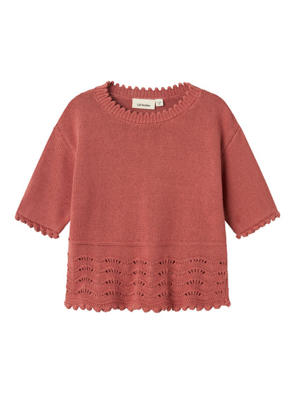 Lil Atelier Mini | Lola strikket topp - Withered Rose