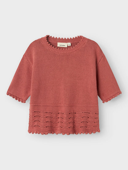 Lil Atelier Mini | Lola strikket topp - Withered Rose