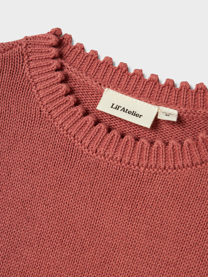Lil Atelier Mini | Lola strikket topp - Withered Rose