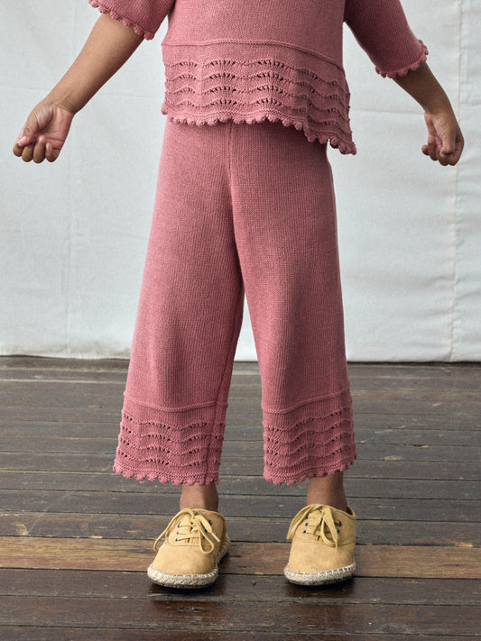 Lil Atelier Mini | Lola Strikket Ankel Bukse - Withered Rose