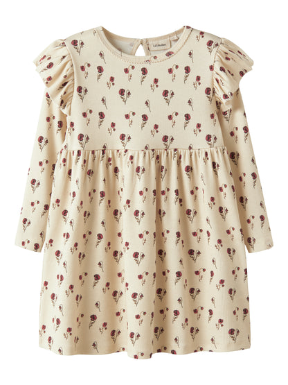 Lil Atelier Mini | Lavo bomullskjole - Turtledove flower