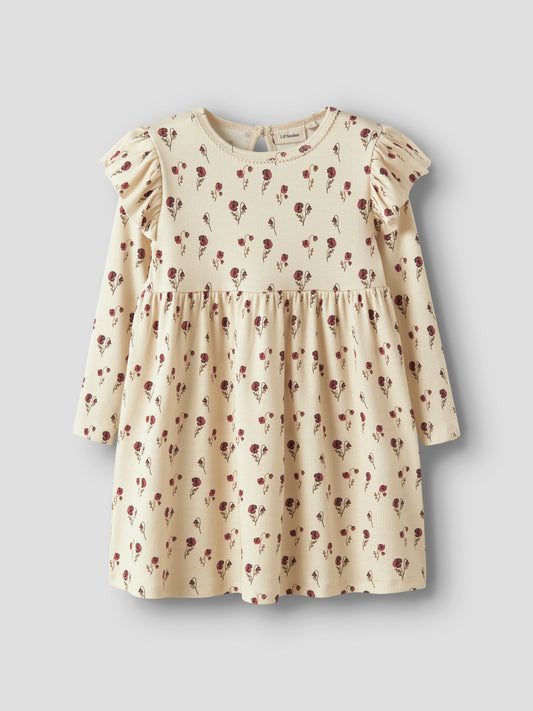 Lil Atelier Mini | Lavo bomullskjole - Turtledove flower