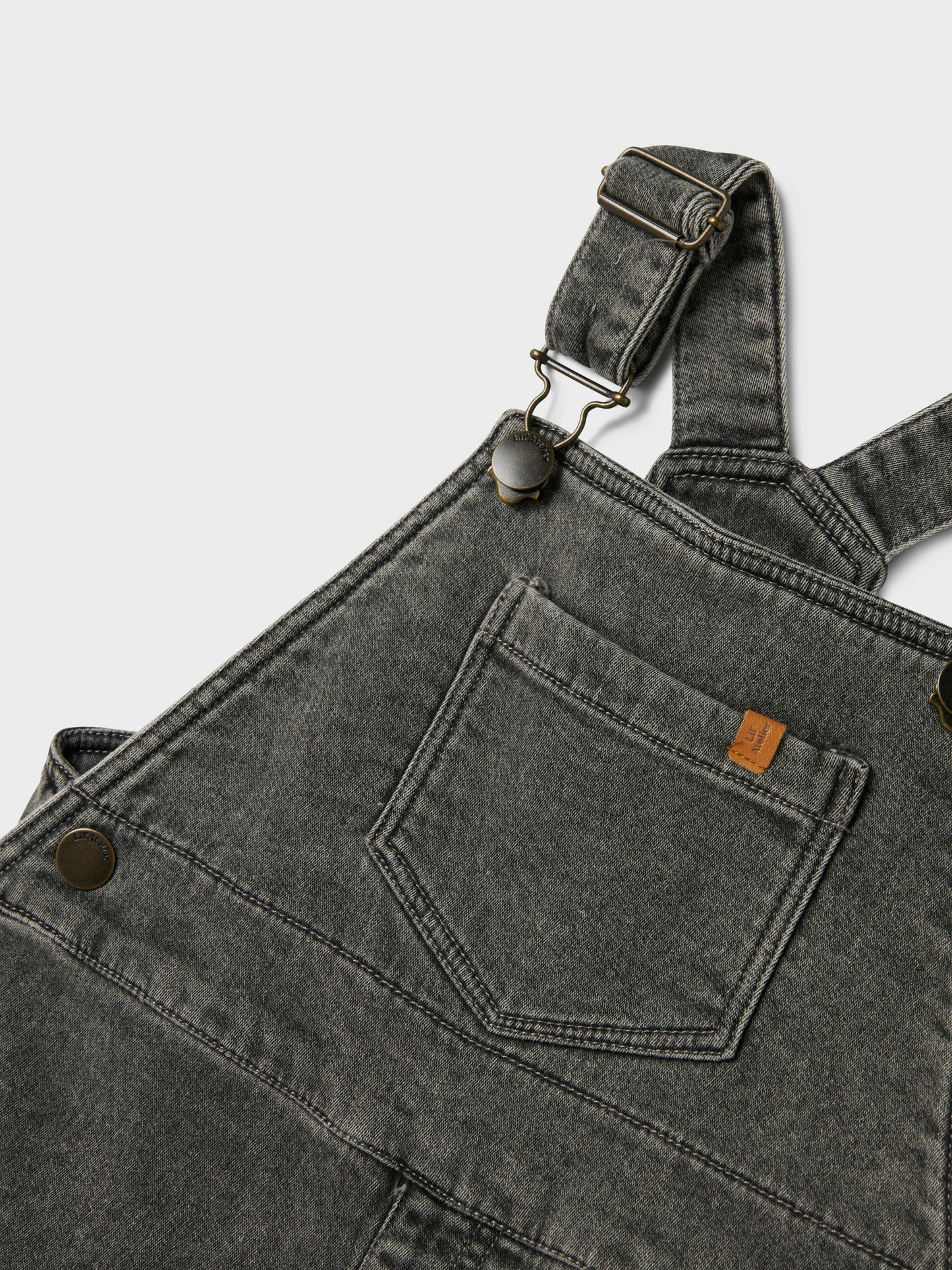 Lil Atelier Mini | Unisex Lulia Loose Denim Overall - Medium Grey Denim