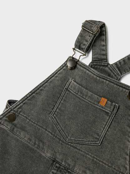 Lil Atelier Mini | Unisex Lulia Loose Denim Overall - Medium Grey Denim