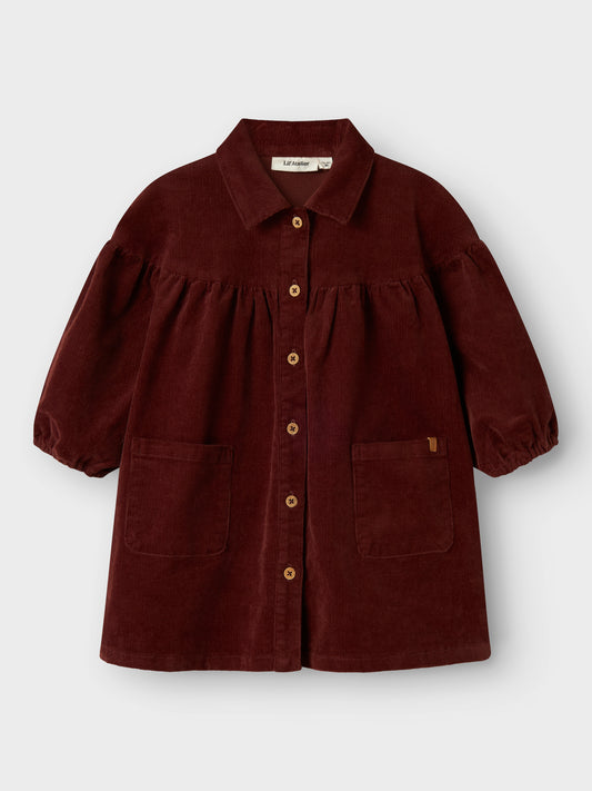 Lil Atelier Mini | Cord Kjole - Hot Chocolate