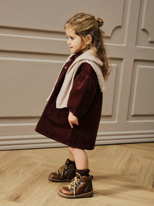 Lil Atelier Mini | Cord Kjole - Hot Chocolate